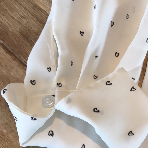 White black heart chiffon tunic, size 8 - Picture 4 of 4